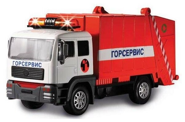 Машина Технопарк Мусоровоз Горсервис, свет, звук СТ-1223G