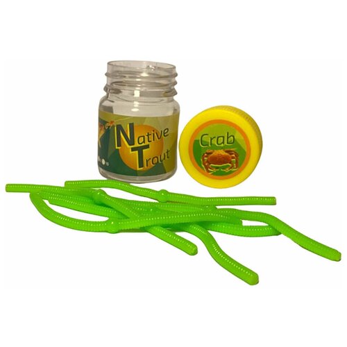 Силиконовая приманка Доширак Fish Season 105мм Цвет Зелёный 038 Ароматизатор Краб 6штуп 229₽