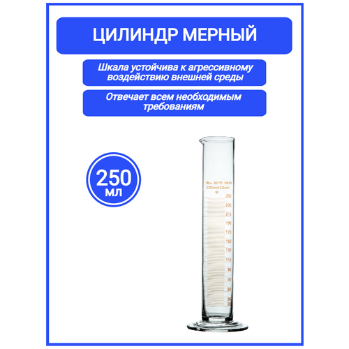 Цилиндр мерный 250 мл на стеклянной основе 1-250-2