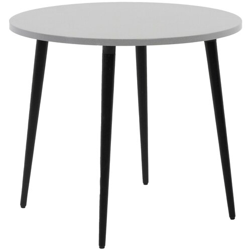 Стол кухонный, обеденный круглый серый, массив дерева - бук/черный лак