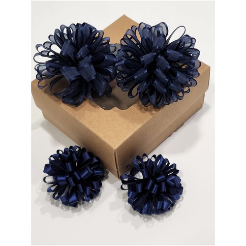 Набор бантов (4 шт.) HairStyle в коробочке, белый, 5х5 см/6х6 см