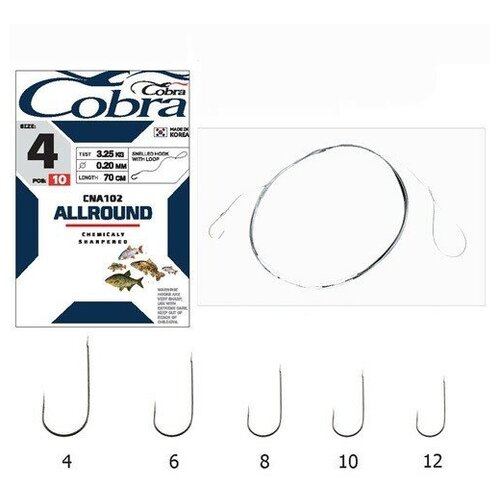 крючок cobra funa 012 Крючок COBRA с поводком CNA102-012 10шт