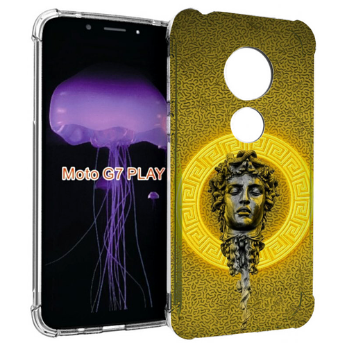 Чехол MyPads статуя версачи для Motorola Moto G7 Play задняя-панель-накладка-бампер