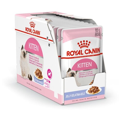 Корм влажный (паучи) Royal Canin Kitten Instinctive для котят 4-12 месяцев, кусочки в желе, 85 г х 24 шт