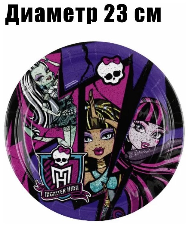 Набор одноразовой посуды для праздника Монстер Хай, Monster High, на 8 персон - фотография № 10