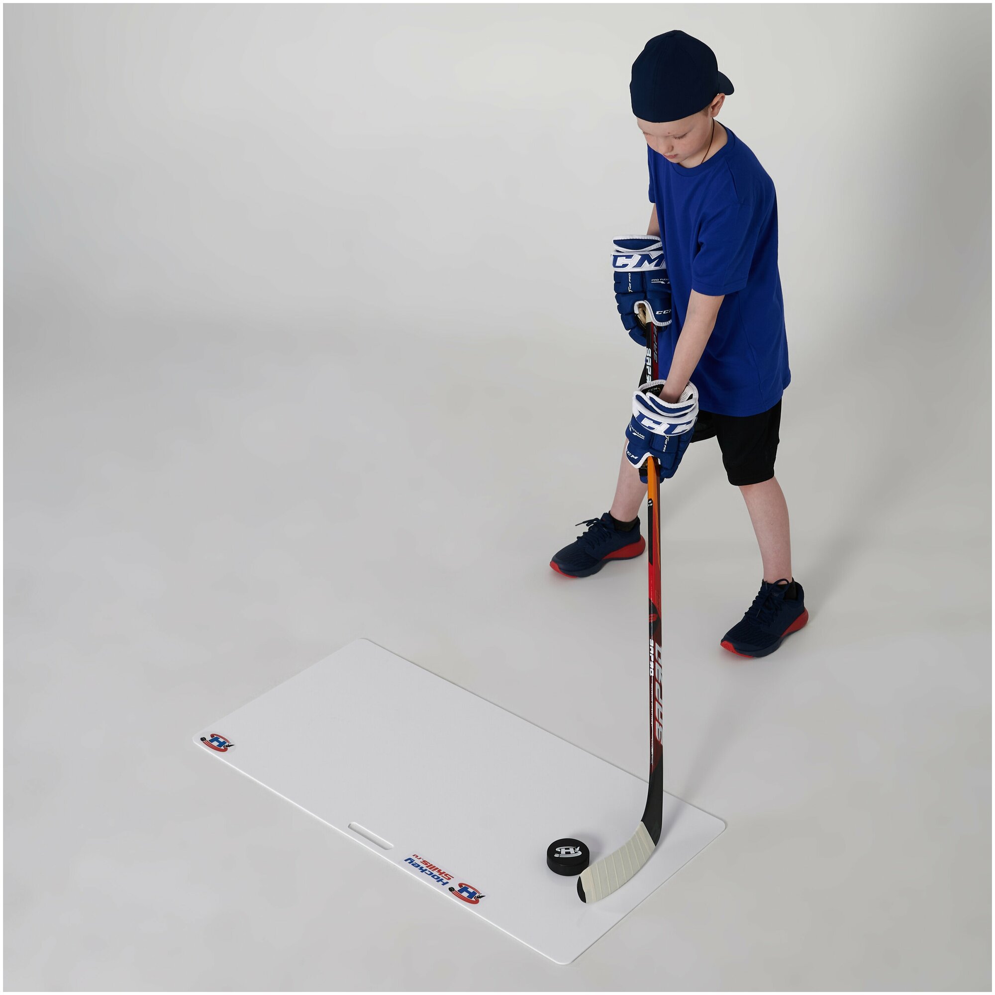 Панель для бросков и дриблинга HOCKEY SKILLS - Размер 50 x 100 см, толщина 3 мм - Искусственный лед - Хоккейный тренажер.