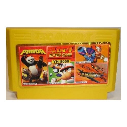 Сборник игр 4 в 1 (YH 8050) (ROCK MAN+PANDA+BASEBALL+BOL) (8 bit) английский язык