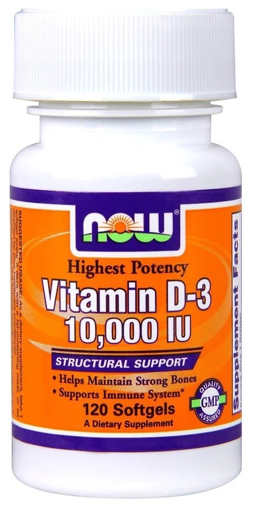 Vitamin D3, 10000 МЕ, 120 шт.