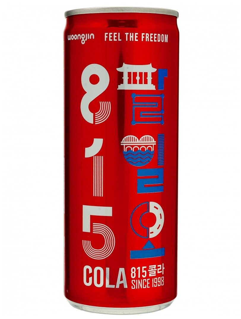 Напиток газированный Woongjin "815 Cola" 250мл. ж/б - фотография № 1