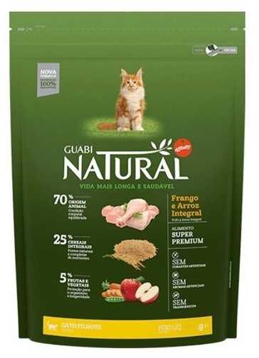 Guabi Natural Kitten сухой корм для котят цыпленок и коричневый рис 1,5 кг - фотография № 18