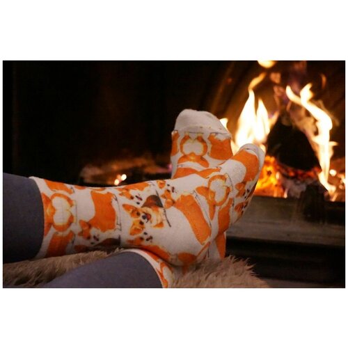 фото Носки шерстянки, размер 35/38, оранжевый