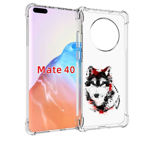 Чехол MyPads кровавый волк для Huawei Mate 40 / Mate 40E задняя-панель-накладка-бампер