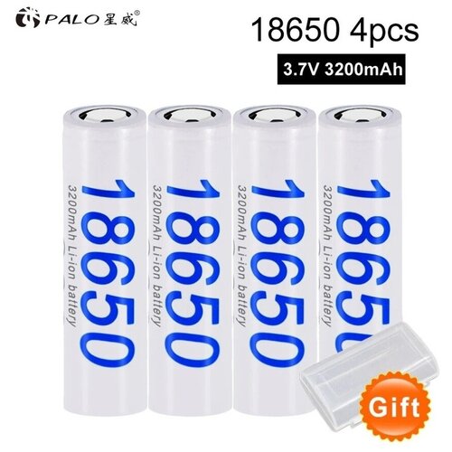 Аккумуляторные батарейки Palo Li-ion 18650, 3200 mAh 3.7V. Аккумулятор 18650. Батарея 18650.