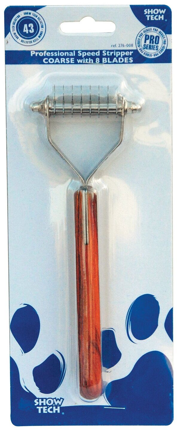 SHOW TECH стриппинг 8 ножей с деревянной ручкой для жесткой шерсти . - фотография № 2