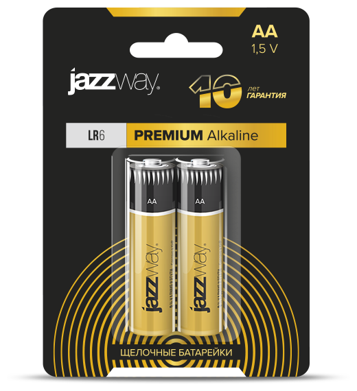 Элемент питания алкалиновый AA/LR6 1.5В Premium Alkaline BL-2 (блист.2шт) JazzWay 5026896