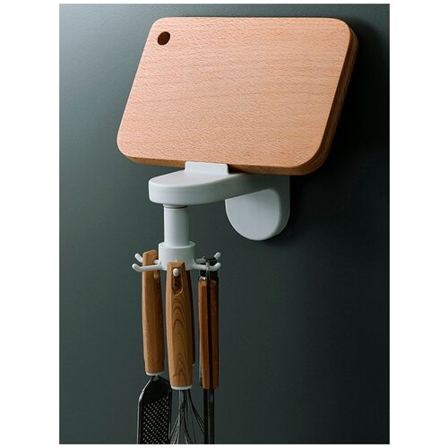 Крючок настенный для ванной и кухни самоклеющийся / Вешалка с крючками и держателем для полотенца / Поворотный на липучке