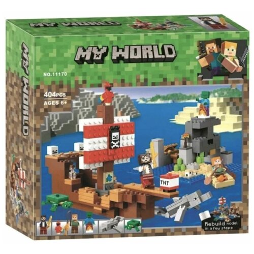 майнкрафт фигурки из игры майнкрафт конструктор 74 детали my world конструктор майнкрафт оружие Конструктор детский Майнкрафт My World Приключение на пиратском корабле 404 детали арт. 11170