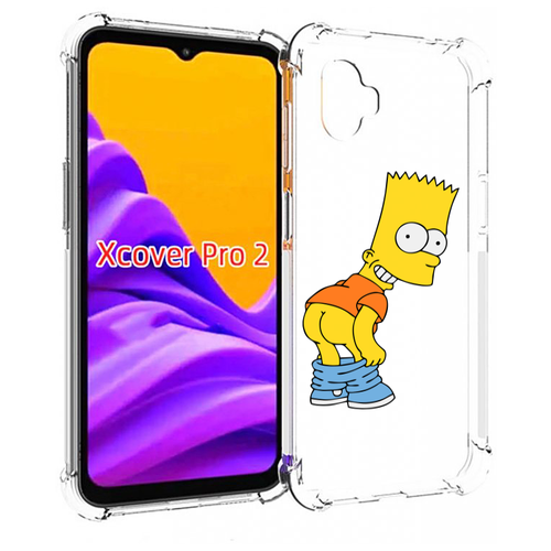 Чехол MyPads барт-симпсон-довольный для Samsung Galaxy Xcover Pro 2 задняя-панель-накладка-бампер