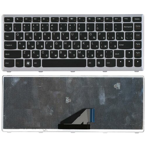 Клавиатура для ноутбука Lenovo IdeaPad U310 черная с серебристой рамкой 860₽