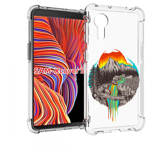 Чехол MyPads Радужный водопад для Samsung Galaxy Xcover 5 задняя-панель-накладка-бампер