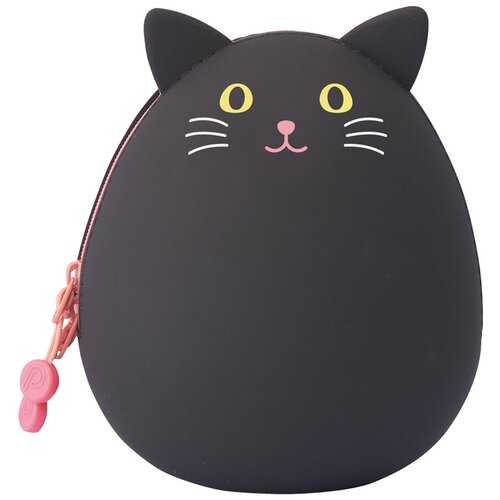 Пенал-косметичка большой школьный, детский «Черный кот»