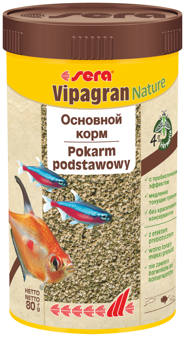 Корм основной для всех видов рыб Sera Vipagran в гранулах, 250 мл, 80 гр
