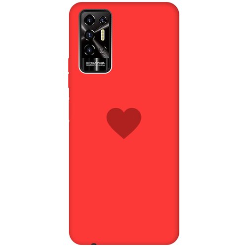 Силиконовый чехол на Tecno Pova 2 / Техно Пова 2 Silky Touch Premium с принтом Heart красный силиконовый чехол на tecno pova 2 техно пова 2 silky touch premium с принтом witch on a broomstick красный