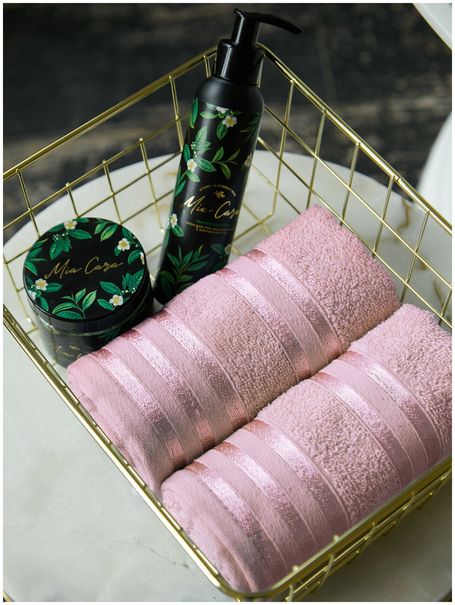 Комплект махровых полотенец "Mia Cara" (30х70х2шт) Патрисия розовый