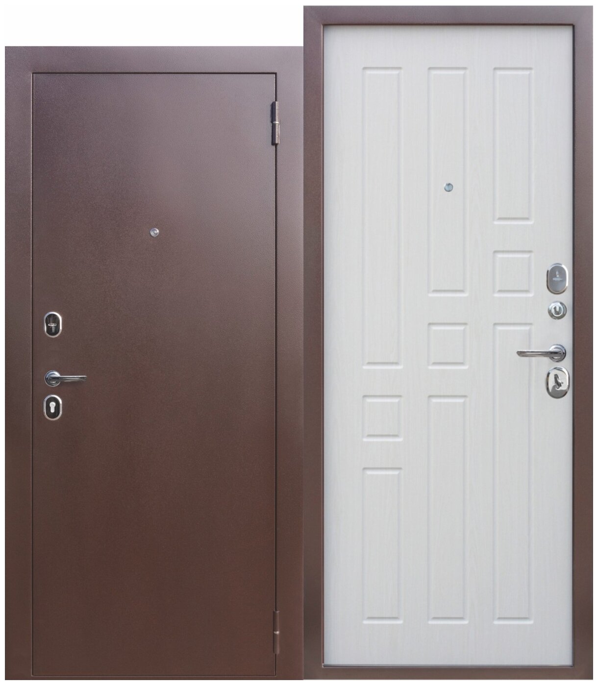 Входная дверь Ferroni Гарда 8мм Белый ясень 860*2050 левая - фотография № 1