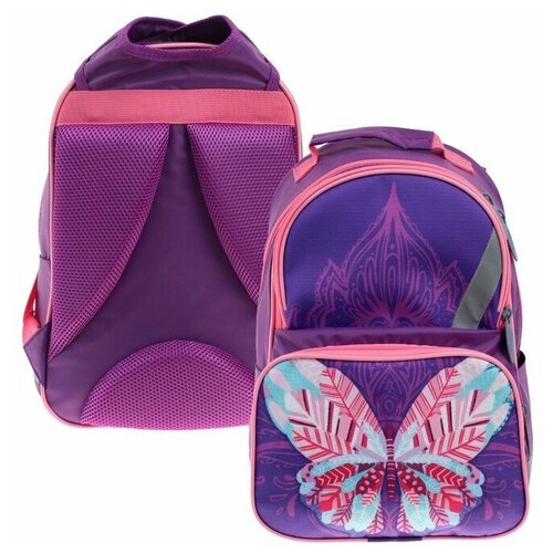 фото Рюкзак школьный calligrata "бабочка", 37 х 26 х 13 см, эргономичная спинка