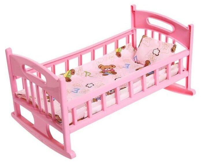 Кроватка для кукол с постелькой