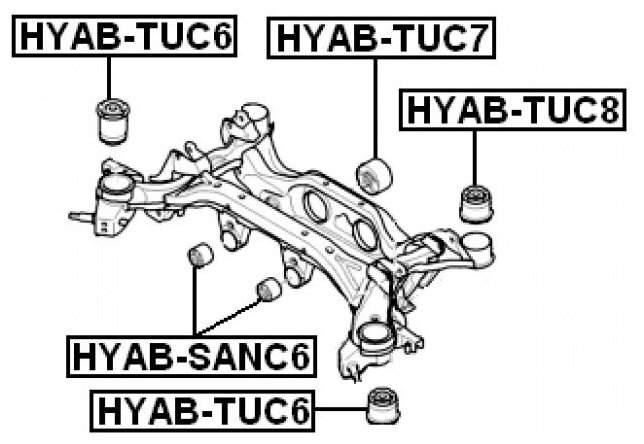 Сайлентблок FEBEST HYABSANC6