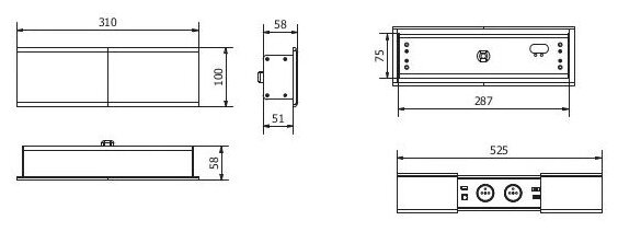 Удлинитель врезной PRESTINO 2 розетки AE-PB2SPRES-20 (Schuko), 2xUSB A+C, RJ45, HDMI, черный, с проводом 1,5 м GTV - фото №3