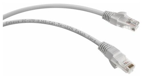 Кабель патч-корд U/UTP 5e кат. 3м. Cabeus PC-UTP-RJ45-Cat.5e-3m-LSZH неэкранированный, серый