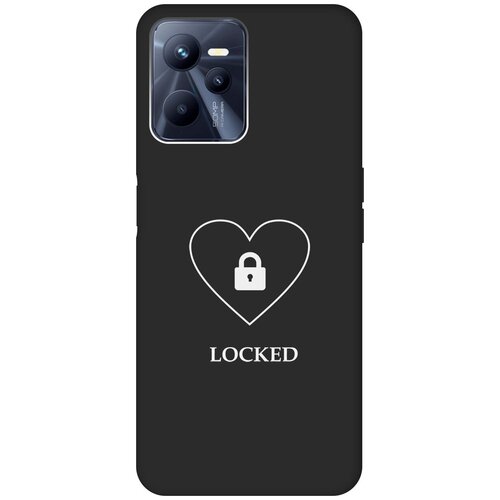 Матовый чехол Locked W для Realme C35 / Рилми С35 с 3D эффектом черный матовый чехол boxing для realme c35 рилми с35 с 3d эффектом черный