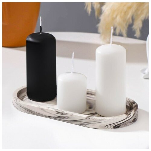 Подсвечник интерьерный для свечей черно-белый 617₽