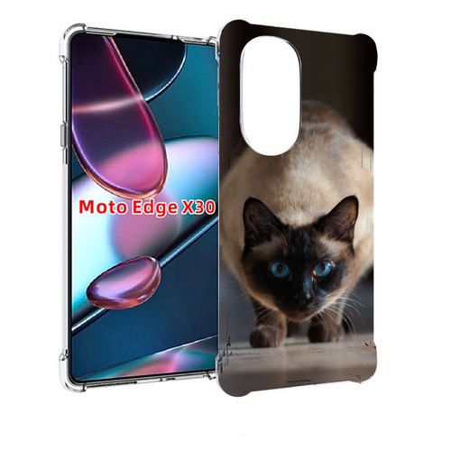 Чехол MyPads кошка сиамская для Motorola Moto Edge X30 задняя-панель-накладка-бампер чехол mypads кошка сиамская для motorola moto x40 задняя панель накладка бампер