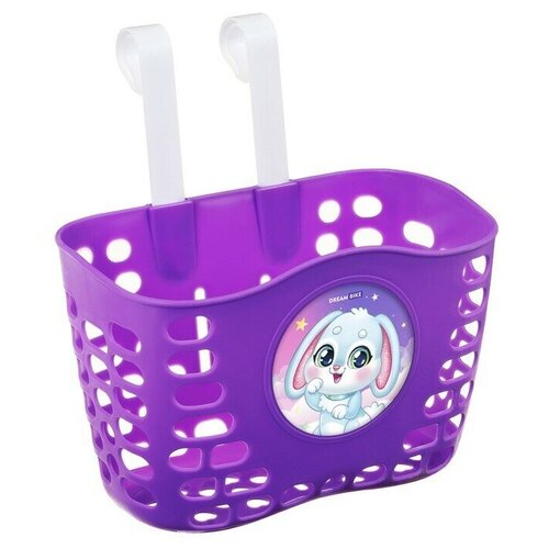 фото Корзинка детская на велосипед, цвет фиолетовый