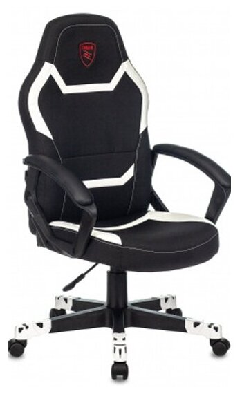 Кресло геймерское Zombie 10 черный/белый искусст. кожа/ткань крестовина пластик
