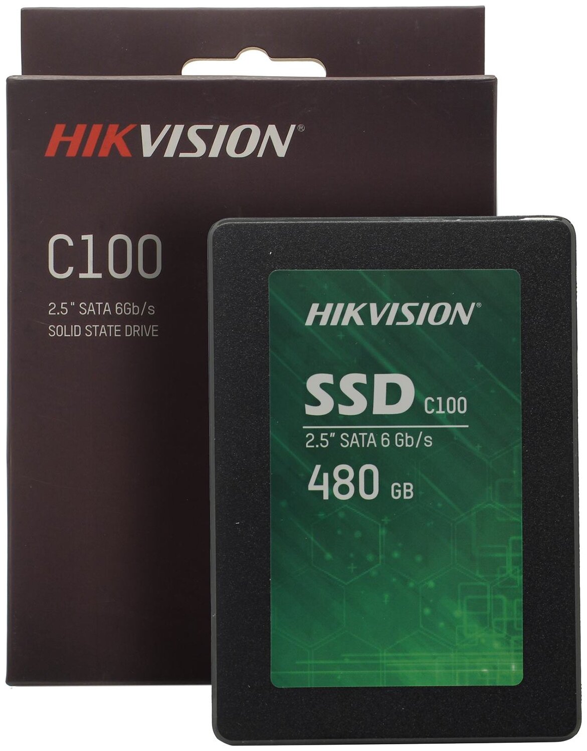 Накопитель SSD 2.5'' HIKVISION C100 480GB SATA 6Gb/s TLC 520/400MB/s IOPS 50K/30K MTBF 2M 7mm - фото №3