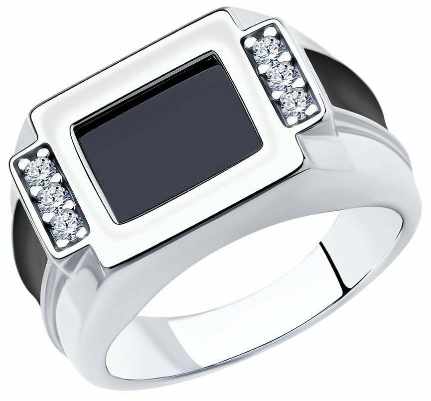 Кольцо Diamant из серебра с эмалью и и фианитами 94-112-00488-1 