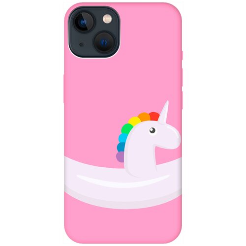 Силиконовый чехол на Apple iPhone 14 Plus / Эпл Айфон 14 Плюс с рисунком Unicorn Swim Ring Soft Touch розовый силиконовый чехол на apple iphone 14 plus эпл айфон 14 плюс с рисунком unicorn dab soft touch розовый