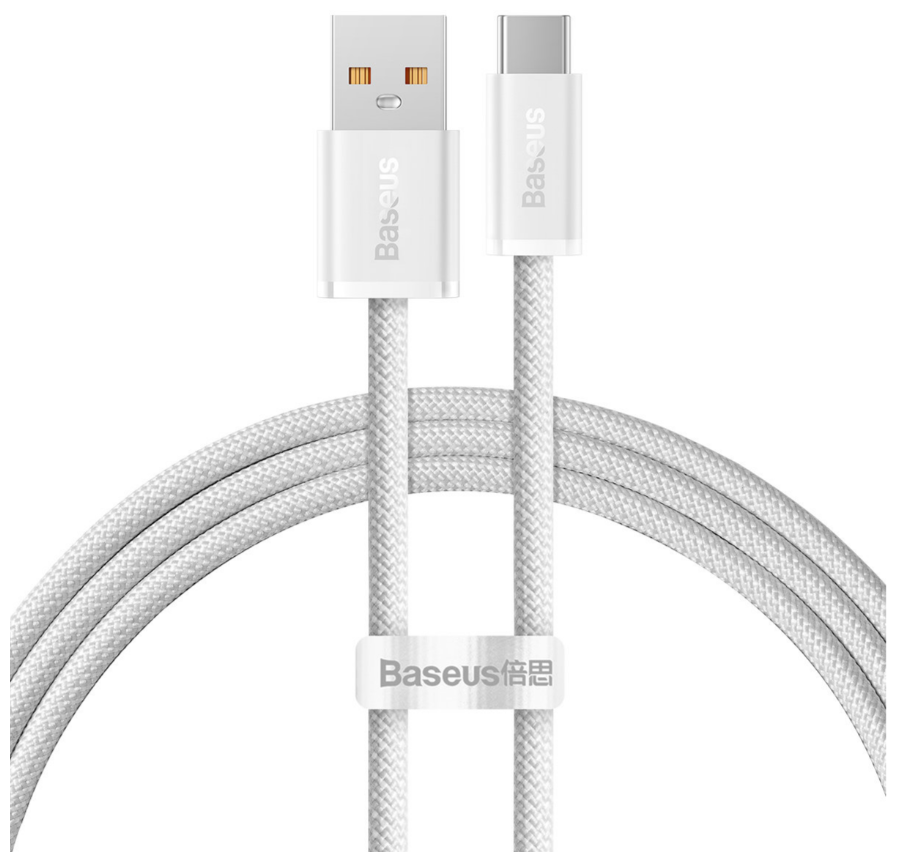 Кабель для передачи данных / быстрой зарядки / Baseus Dynamic Series Fast Charging Data Cable USB to Type-C 100W 1m White CALD000602