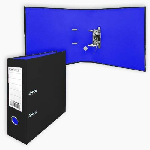 Папка-регистратор А4 KWELT сборная 75мм чернаясиняя ПВХ двухсторонний этикетка для маркировки металлическая окантовка КР-000451 475₽