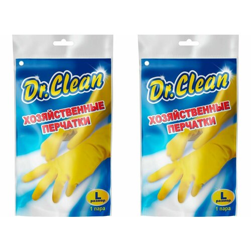 DR.CLEAN Перчатки хозяйственные резиновые, размер L, 1пара - 2 упаковки
