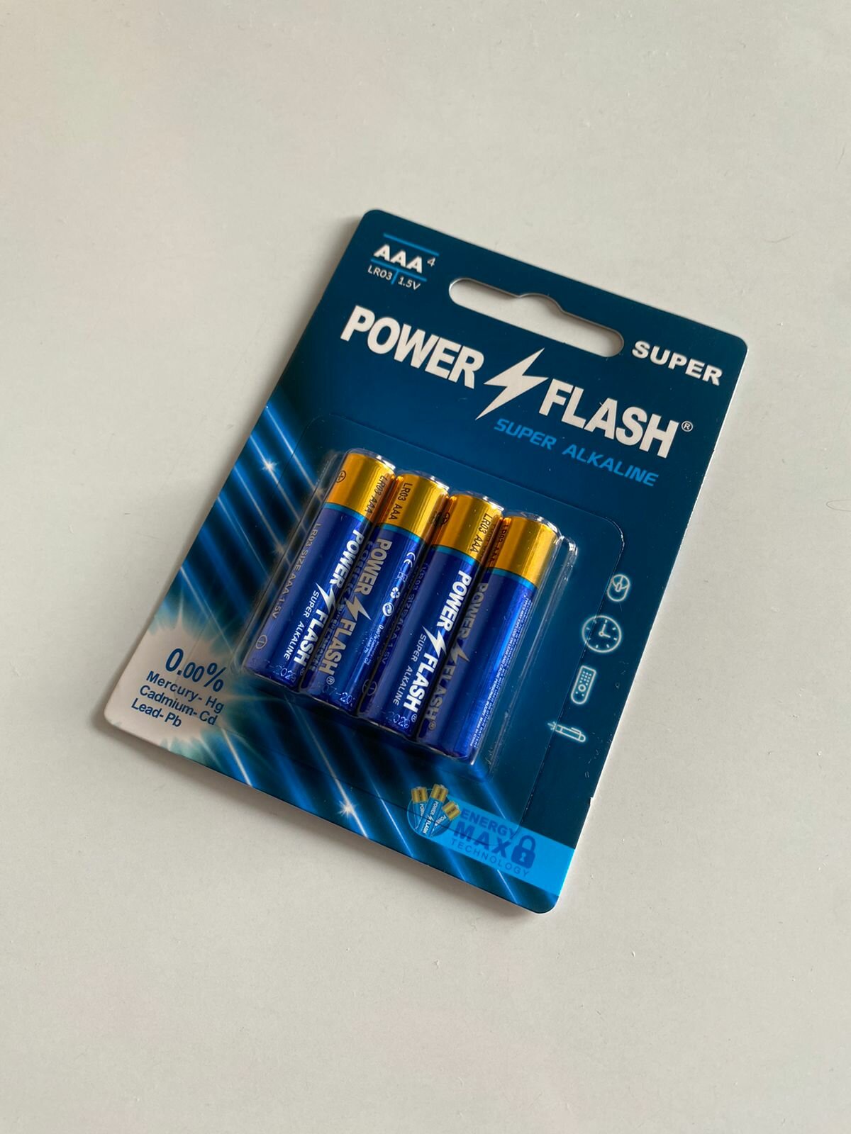 Батарейки алкалиновые ААА "мизинчиковые" Power Flash SUPER 1.5v (LR3) - 4 шт.