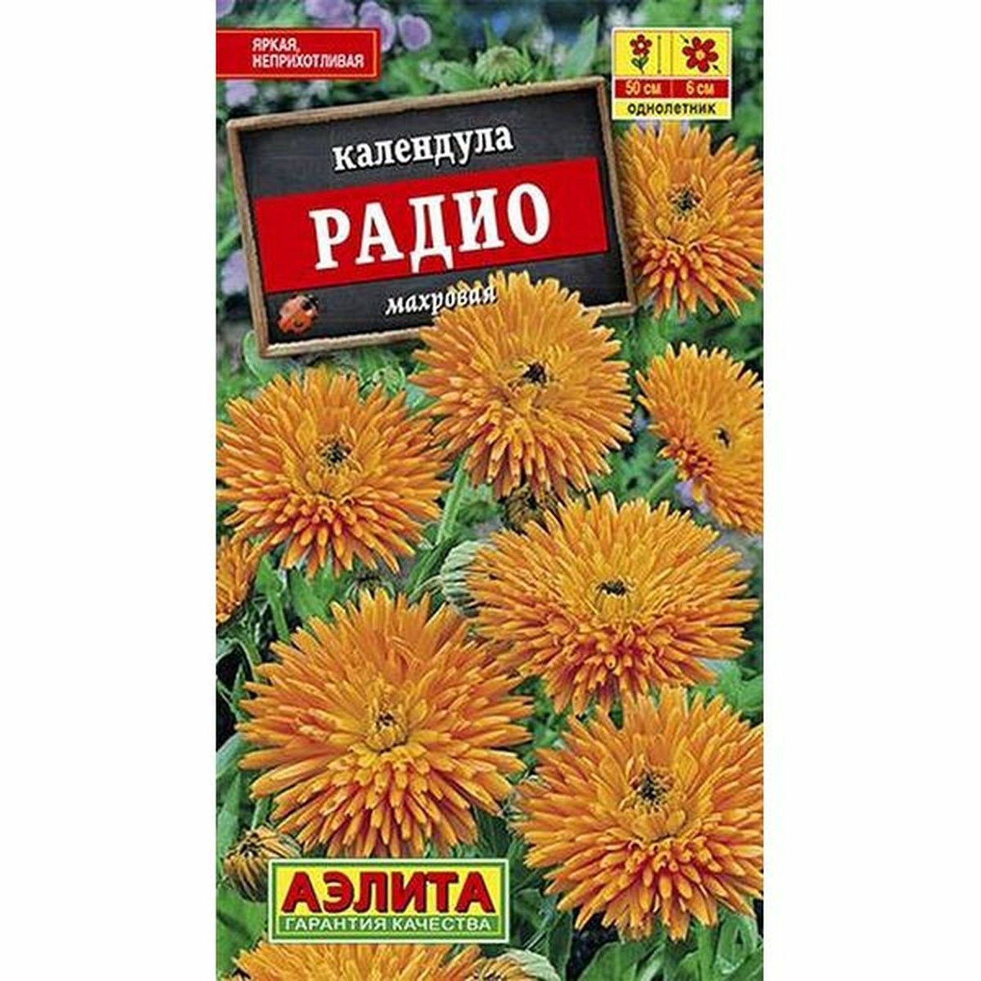 Семена Календула Радио махровая однолетник (Аэлита) 05г