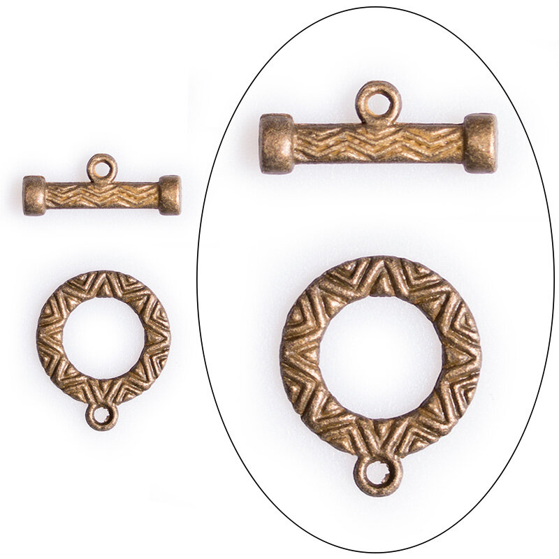 Застежка 20х16мм тогл античный базовый материал - оловянный сплав бронзового цвета 1 шт.