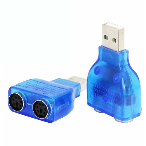 Адаптер JCD CAT3, USB 2.0-PS/2, с подсветкой, литой, синий, Windows 98/SE/ME/2000/XP/VISTA /Windows 7/Windows 10