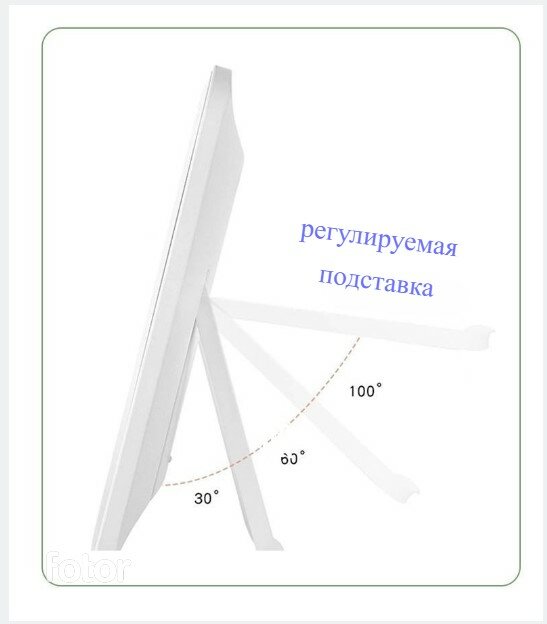 Изображение Настольное зеркало для макияжа с подсветкой белое/косметическое зеркало
